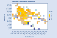 Potenzielle Oberhöhe im Alter 50 (Ho 50) der Edelkastanie im Klimarahmen (BRD, Mindestalter 30 Jahre, Mindestanteil der Edelkastanie im Bestand 5 %)