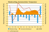 Grafik bestehend aus blauen Balken, einer roten Kurve und einer orangen Fläche