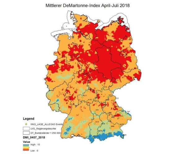 Außergewöhnliche Hitze und Trockenheit vom Frühling in den Sommer hinein!