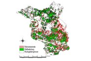 Karte von Brandenburg mit grünen und roten Markierungen