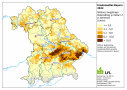Gemeindemittelwert des langjährigen Bodenabtrags bezogen auf die gesamte landwirtschaftlich genutzte Fläche (LF) in Bayern