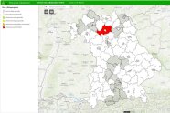 Karte auf der die Streuobst-Lokalsorten gefiltert und dargestellt werden können.