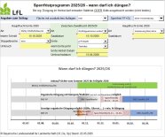 Eingabemaske des Excelprogramms zur Sperrfristüberprüfung