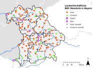 Übersichtskarte der landwirtschaftlichen Bodendauerbeobachtungsflächen von 2020 in Bayern