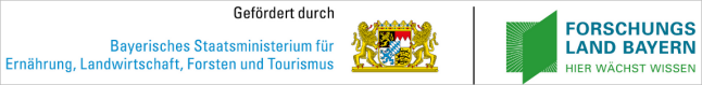 Logo des Bayerischen Staatsministeriums für Ernährung, Landwirtschaft, Forsten und Tourismus und das Logo Forschungsland Bayern
