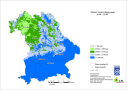 Bayernkarte der mittleren Niederschlagssumme