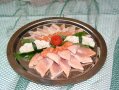 Fischfilets angerichtet auf einem Teller