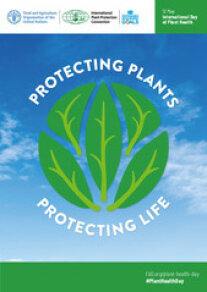 Plakat zum Tag der Pflanzengesundheit: Protecting plants, protecting life.