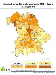 Karte von Bayern mit Anbauschwerpunkten von Sommergerste 2024