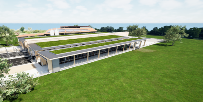 Vogelperspektive Außenansicht mit Weideanbindung, Foto: Homebase2 GmbH