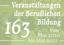 Grafik mit Schriftzug 163 Veranstaltungen der Beruflichen Bildung von Mai 2020 bis Mai 2021